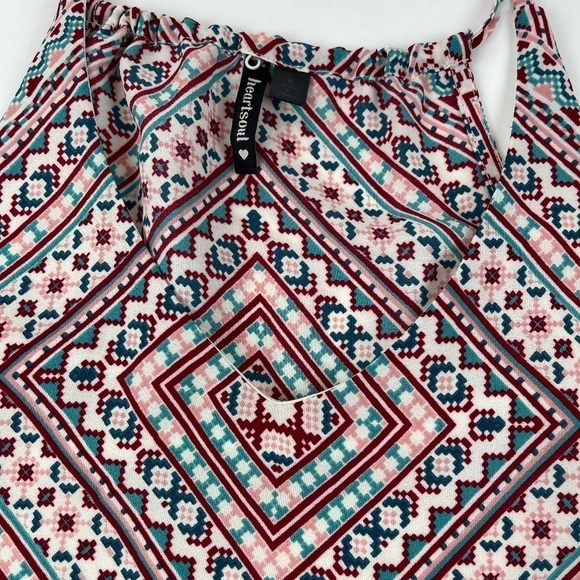 Heart Souls Womens Blouse Tank White Aztec Small - Picture 6 of 10